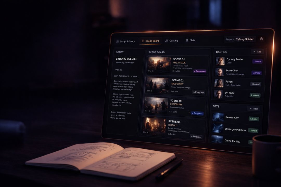 Director's Hub scene planning in MediaSnap