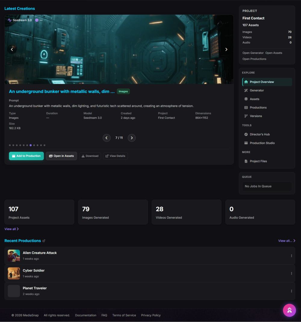 Smart assistance and prompt tools in MediaSnap